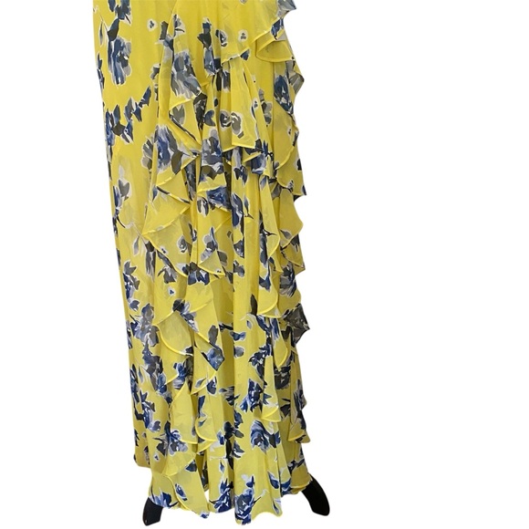 NWT Eliza J Floral Yellow and Blue Maxi Dress Size 4P - Picture 4 of 13
